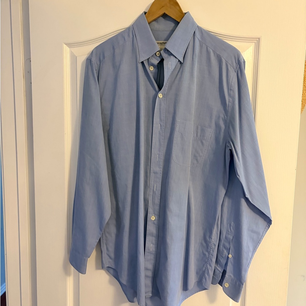 Emporio Armani Light Blue Casual Button Down Shirt